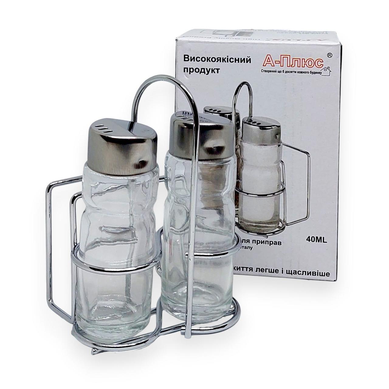 Набір для спецій A-PLUS 1703 сіль/перець/серветниця на підставці (205232)