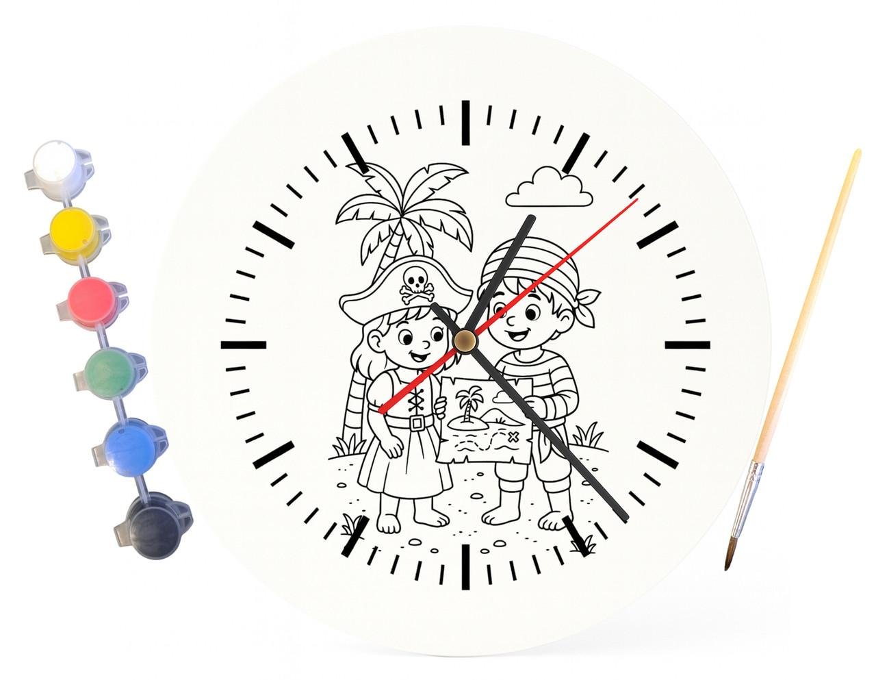 Детский набор для творчества часы раскраска Пираты 30 см (Г0063) - фото 4 Детский набор для творчества часы раскраска Пираты 30 см (Г0063) - фото 4