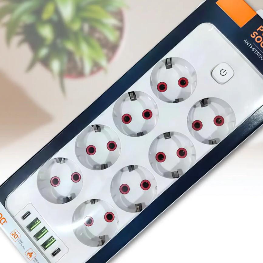 Удлинитель Power Socket бытовой 8 розеток 3 USB порта 5 м (2104618792) - фото 9
