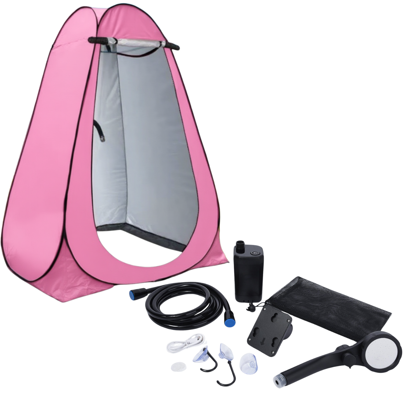Комплект 2в1 палатка/душ аккумуляторная портативная Розовый (33394823) Комплект 2в1 палатка/душ аккумуляторная портативная Розовый (33394823)