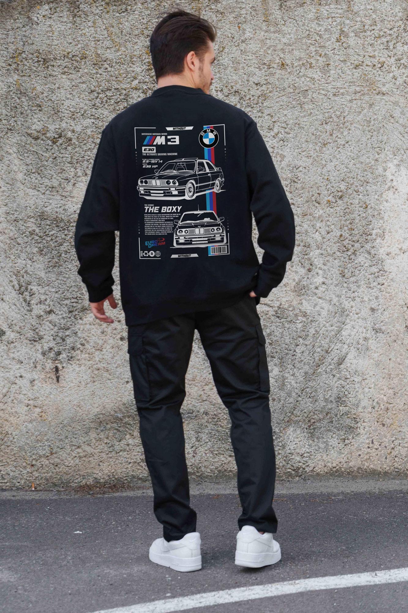 Свитшот оверсайз с принтом Without BMW S/M Black (S/M8055580) - фото 2