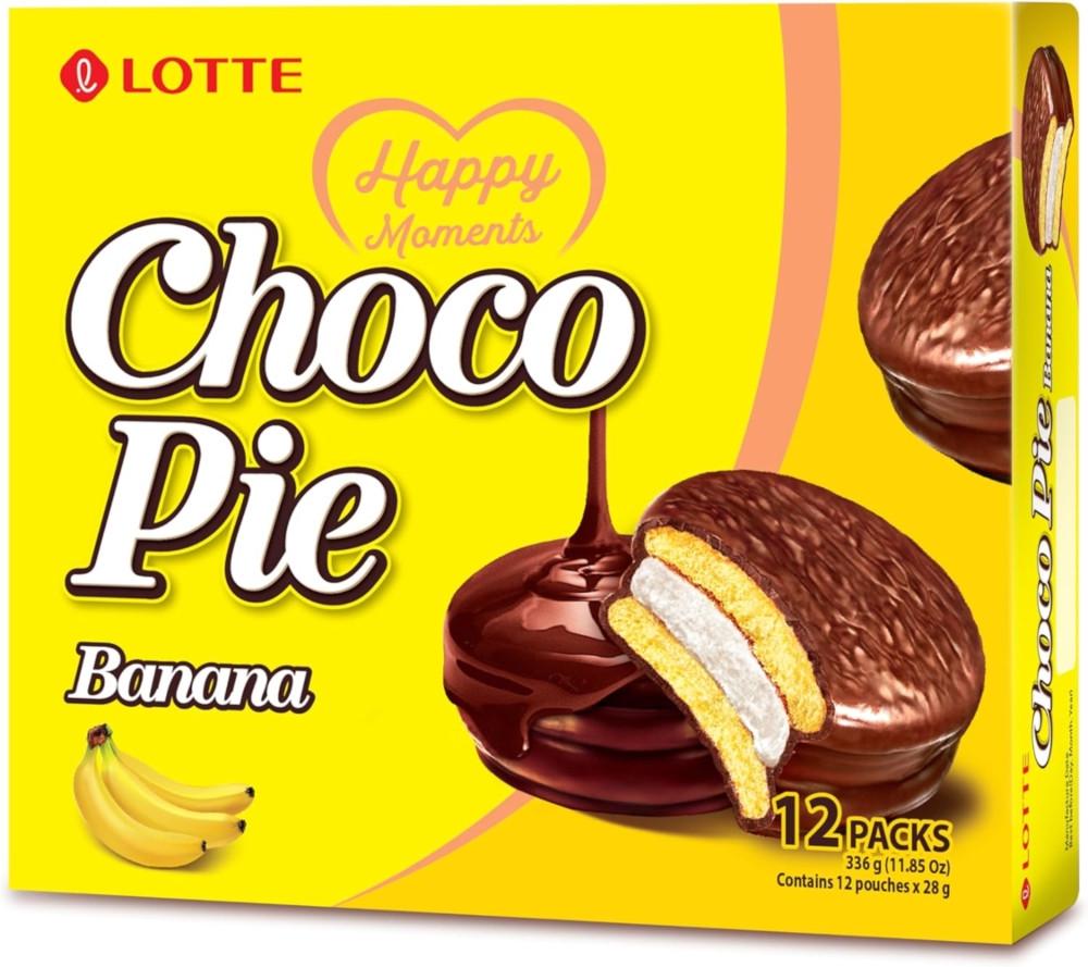 Пирожное шоколадное Lotte Choco Pie Банан 336 г (19567903)