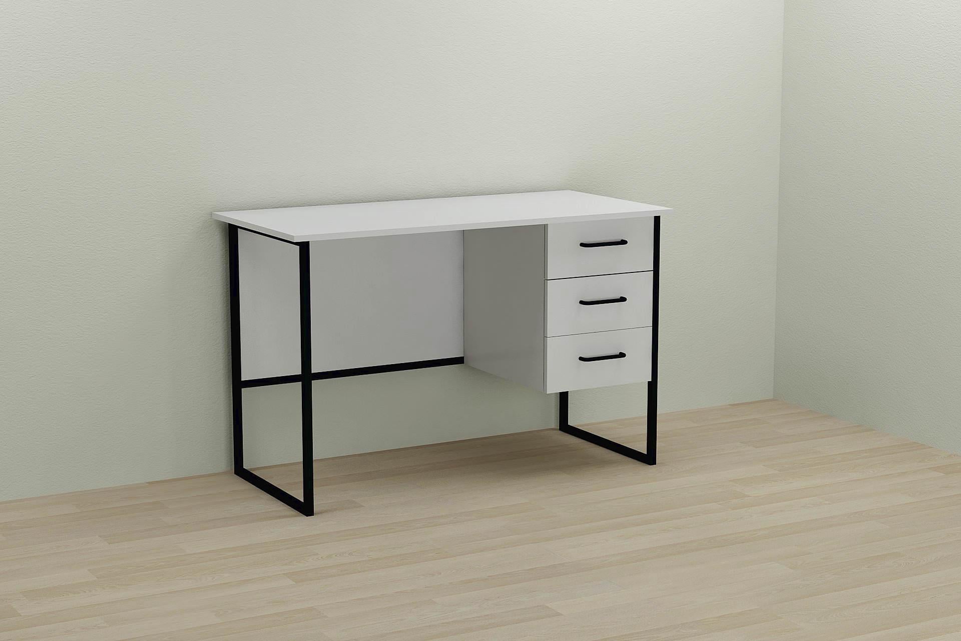 Компьютерный стол Ferrum-decor Гарри ДСП 16 мм 75x140x60 см Черный/Белый (FRD-103541)