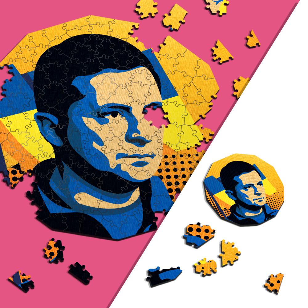 Пазл дерев'яний фігурний TheGravix Україна Зеленський 630 деталей 57x57 cм - фото 2 Пазл дерев'яний фігурний TheGravix Україна Зеленський 630 деталей 57x57 cм - фото 2