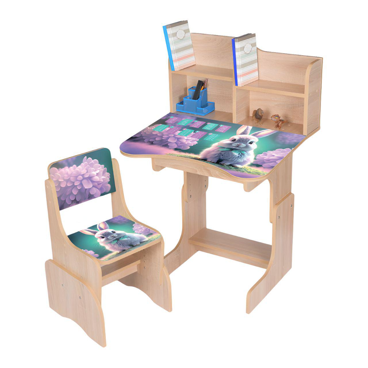 Парта детская N 2071-1-3 Зайчонок с таблицей умножения и стульчиком Дуб сонома (N 2071-1-3) - фото 1 Парта детская N 2071-1-3 Зайчонок с таблицей умножения и стульчиком Дуб сонома (N 2071-1-3) - фото 1