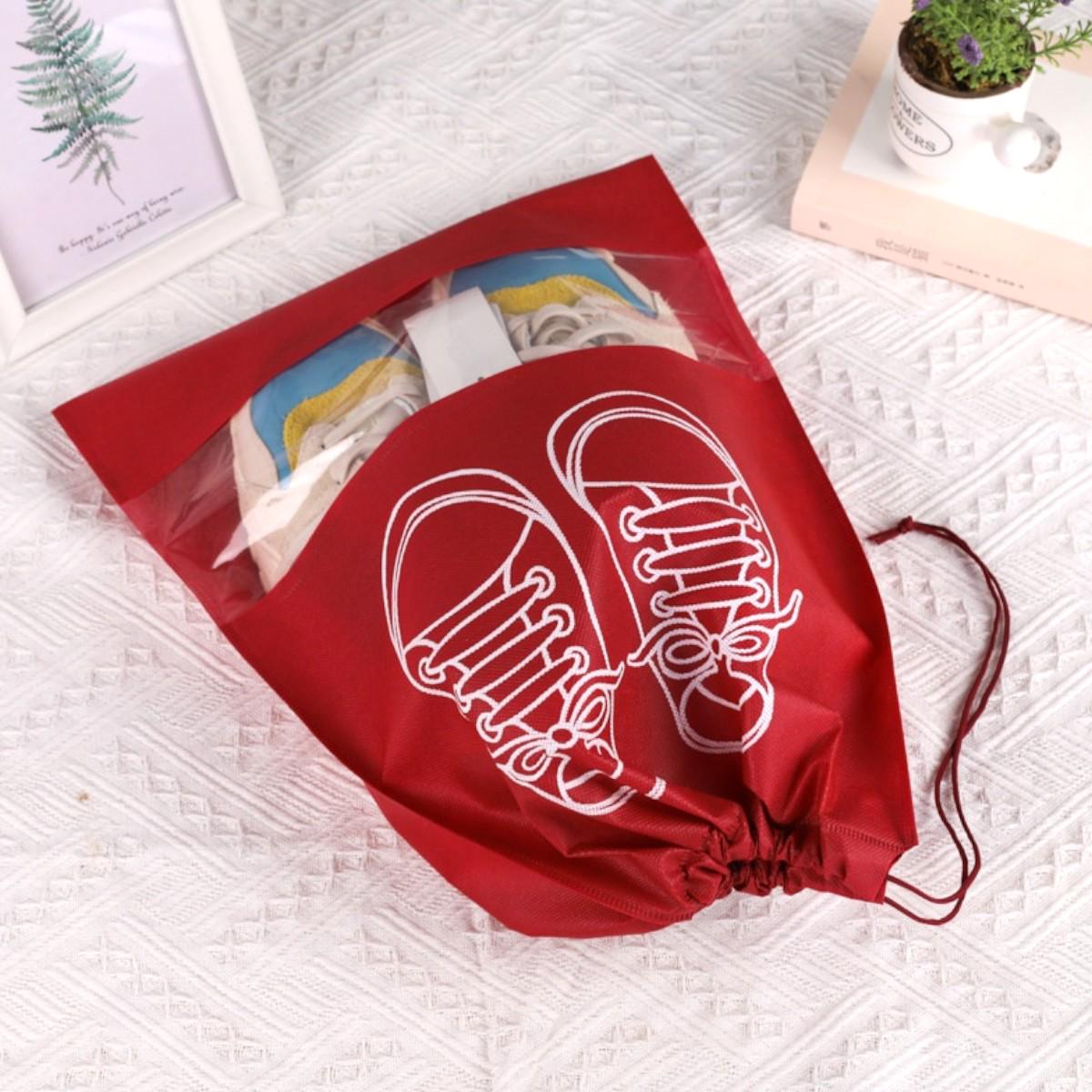 Чехол для хранения и перевозки обуви Shoe Bag на затяжках с окошком 32х44 см (WW58742-4) - фото 3 Чехол для хранения и перевозки обуви Shoe Bag на затяжках с окошком 32х44 см (WW58742-4) - фото 3