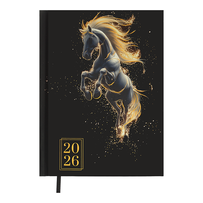 Дневник датированный полиграфический HORSE BM.2189-01 A5 2026 г. Черный (202642)