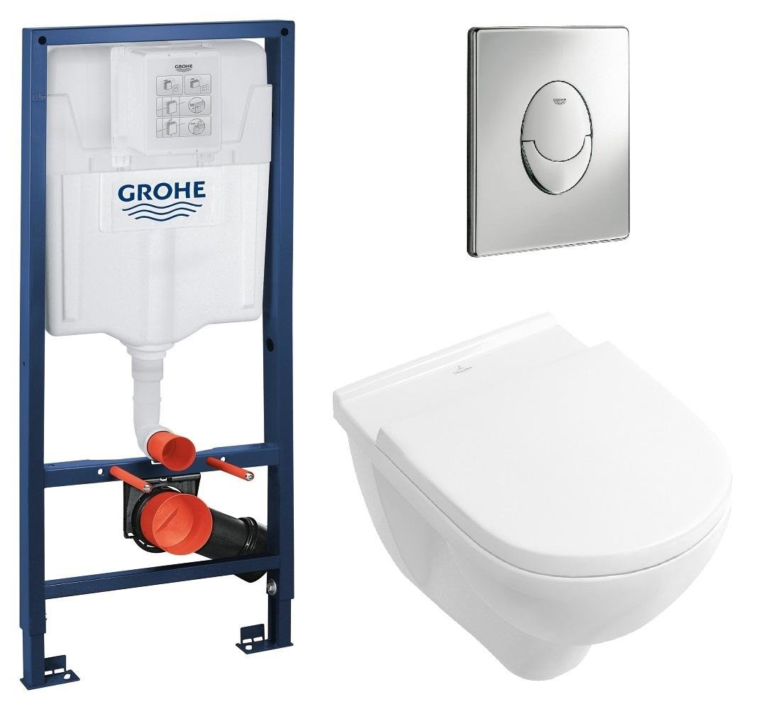 Комплект инсталляции Grohe Rapid SL 5660HR01+38721001+37131000 с унитазом кнопка Хром (72258)