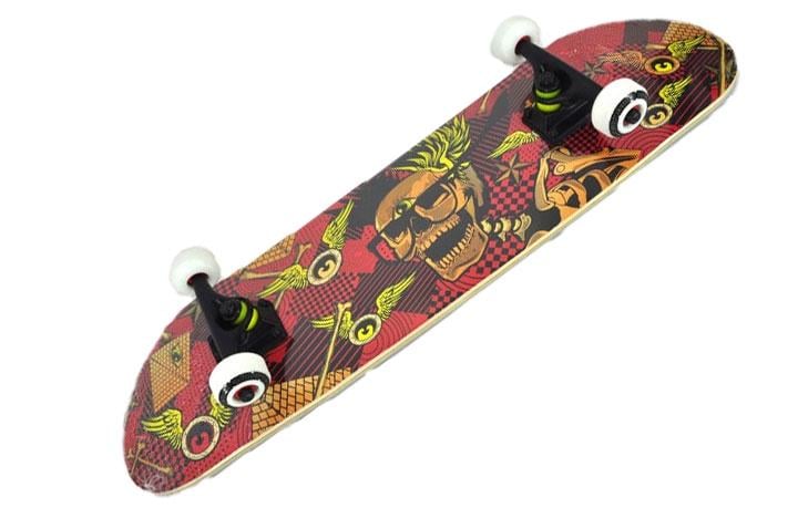 Скейтборд класичний Explore Trick 9-ти шаровий клен Double Kick, Concave, PU (2T2037) Skeleton
