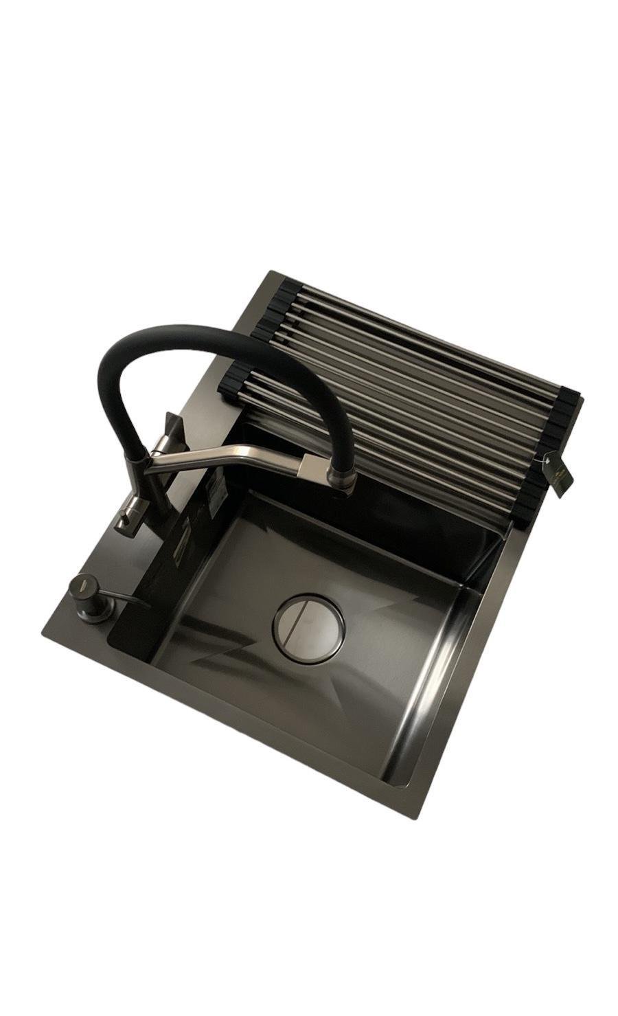 Мойка кухонная Kroner KRP Schwarze 6350LHM PVD 30/10 мм (6350-0381)