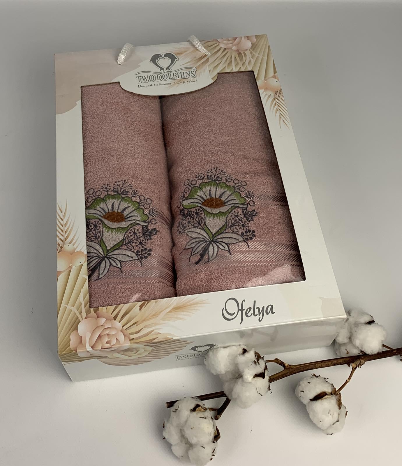 Набор полотенец Two Dolphins Ofelya 2 шт. 70x140 см Розовый (CN30177)