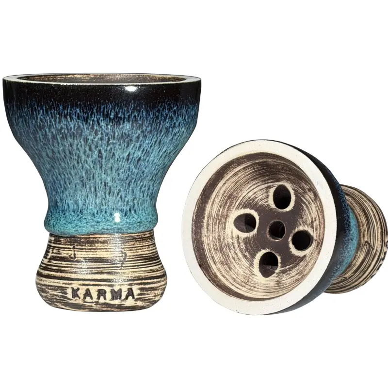 Чаша для кальяна Karma Turkish Mini из глины в глазури Blue (23368)