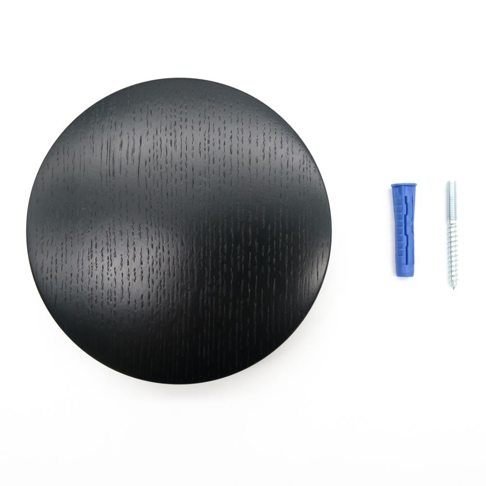 Крючок деревянный мебельный для одежды ø150 мм 1 шт. Черный (48909) - фото 5