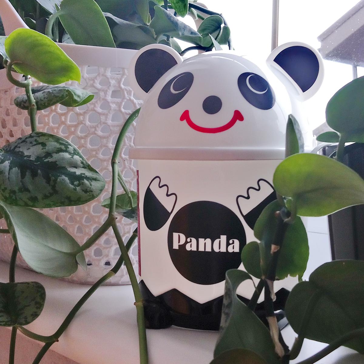 Ведро для мусора MVM Panda BIN-07 3,2L WHITE с крышкой 3,2 л с рисунком (211362) - фото 6