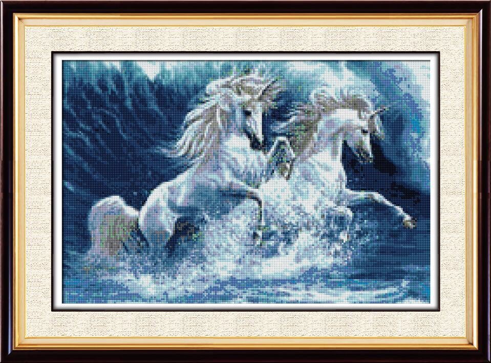 Алмазная мозаика Dream Art Пара единорогов 41x56 см (DA.30203)