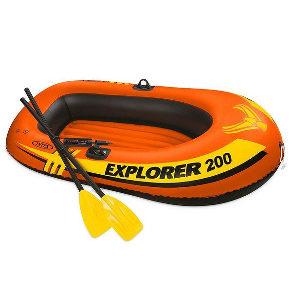 Лодка двухместная надувная Explorer Set 200 с веслами и насосом