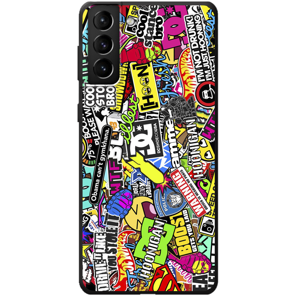 Чохол BoxFace Samsung G996 Galaxy S21 Plus Multicolored Inscriptions Чорний силікон (41718-up880-44006)