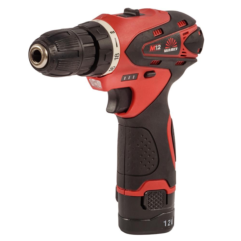 Дрель-шуруповерт Vitals AU 1221c Kit+ аккумуляторный с подсветкой и быстрозажимным патроном 12V Черный с красным (21-56-235336) Дрель-шуруповерт Vitals AU 1221c Kit+ аккумуляторный с подсветкой и быстрозажимным патроном 12V Черный с красным (21-56-235336)