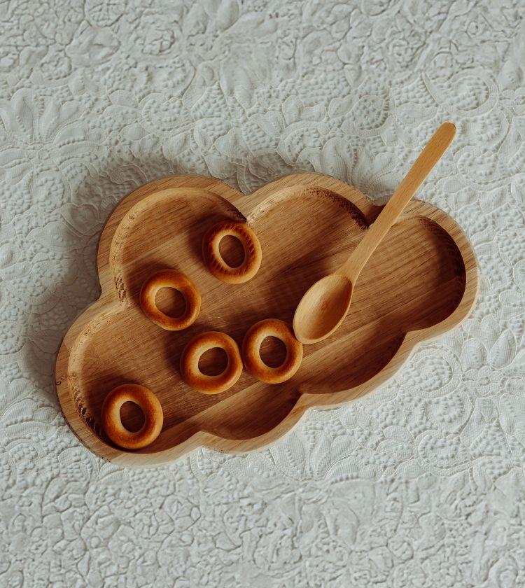 Тарелка детская деревянная Облако (099)