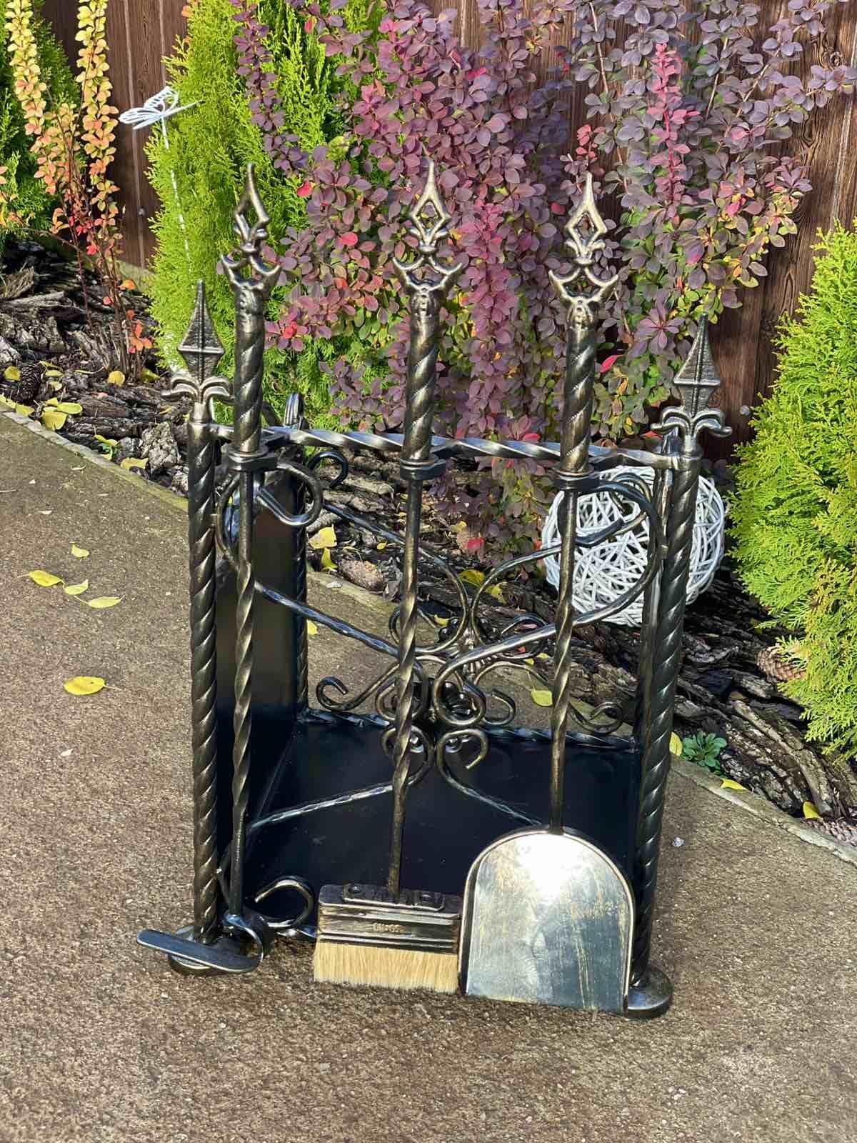 Набор для камина кованый с дровницей 35х35 см (Vi_0055) - фото 2