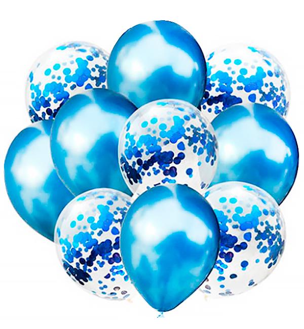 Воздушные шары 10 шт. Blue chrome - фото 1