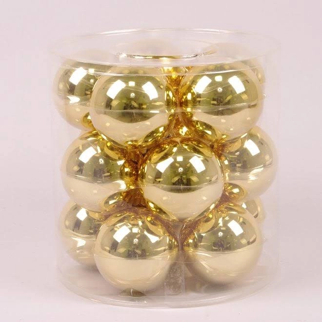 Шарики стеклянные B80-15 GOLD SHINY глянцевые 15 шт. Золотой (YS00015)