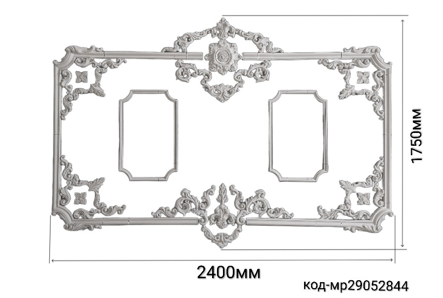 Комплект рамок декоративных гипсовых 3 шт. 1750/2400 мм (29052844) - фото 2 Комплект рамок декоративных гипсовых 3 шт. 1750/2400 мм (29052844) - фото 2