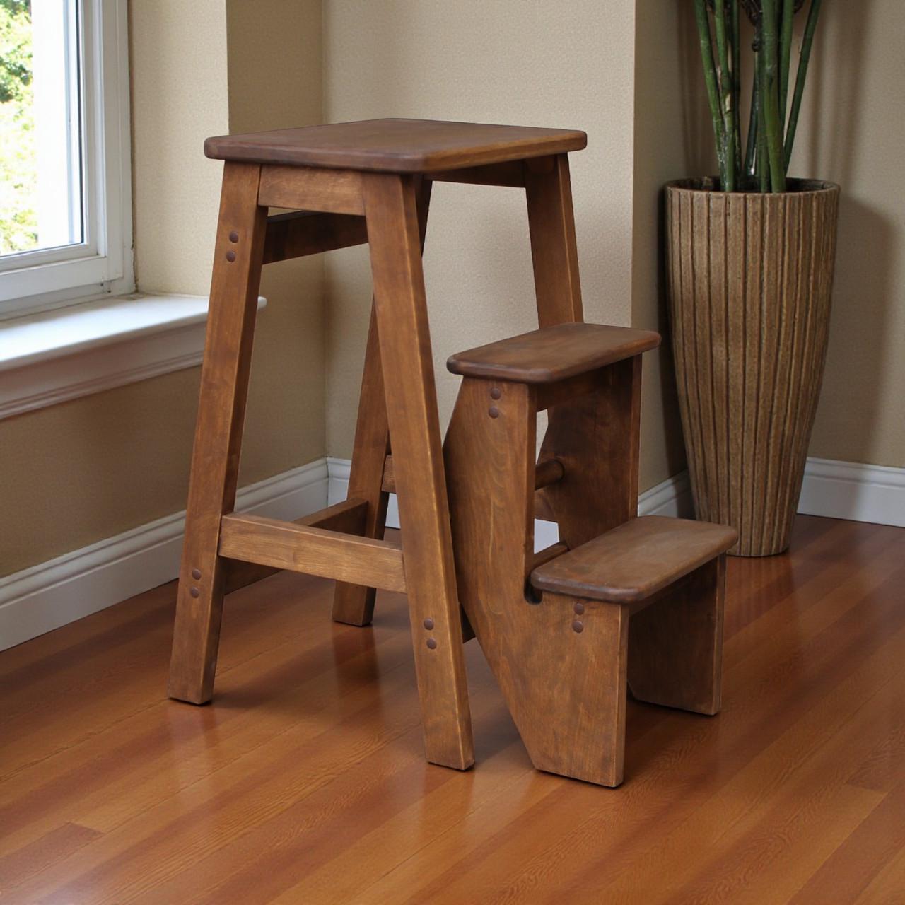 Табурет-лестница деревянный Студія Дерева Вільха Ретро бытовой 3 ступеньки Орех темный (31002862) - фото 1 Табурет-лестница деревянный Студія Дерева Вільха Ретро бытовой 3 ступеньки Орех темный (31002862) - фото 1