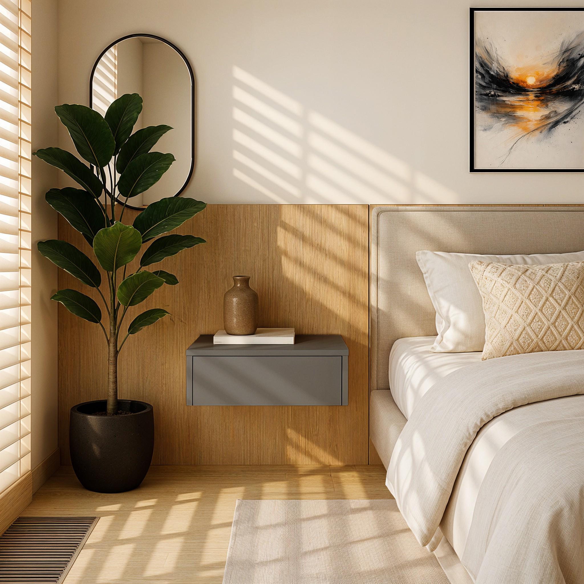 Тумба прикроватная подвесная Fly 450х280х185 мм Антрацит Тумба прикроватная подвесная Fly 450х280х185 мм Антрацит