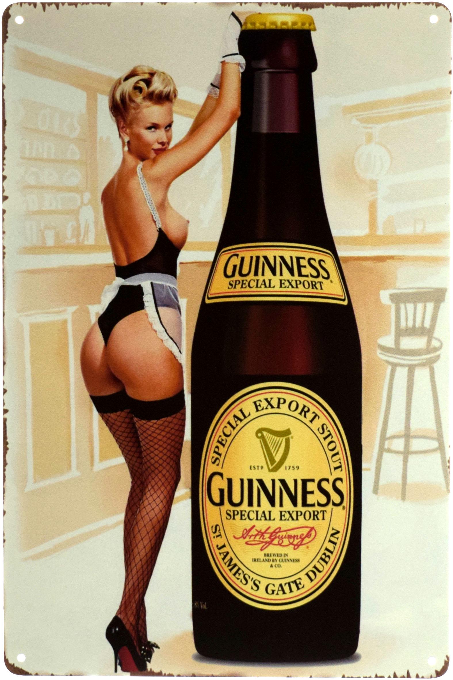 Табличка металлическая Guinness Special Export Pin Up 20x30 см