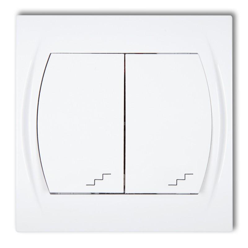 Вимикач 2-клавішний прохідний Karlik Logo Білий (LWP-33)