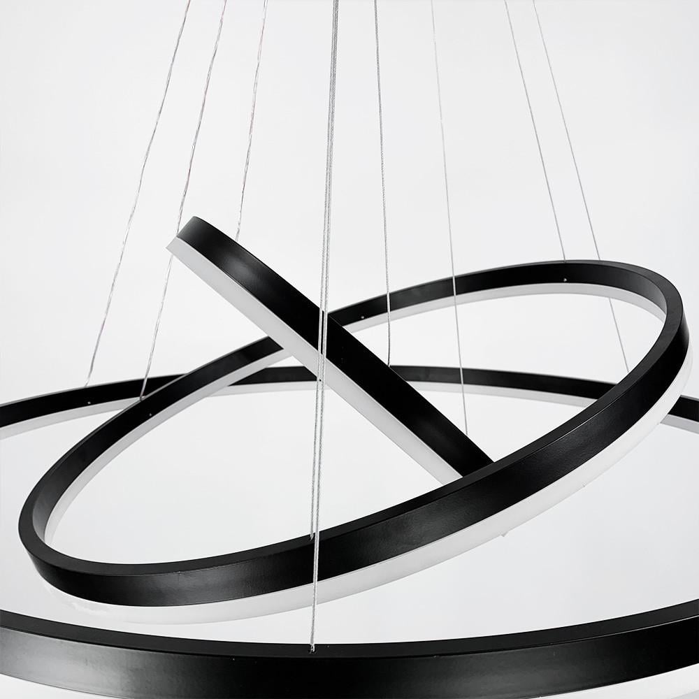 Люстра Led на три кільця 80/60/40 см Чорний (G 68-800+600+400 BK) - фото 4 Люстра Led на три кільця 80/60/40 см Чорний (G 68-800+600+400 BK) - фото 4