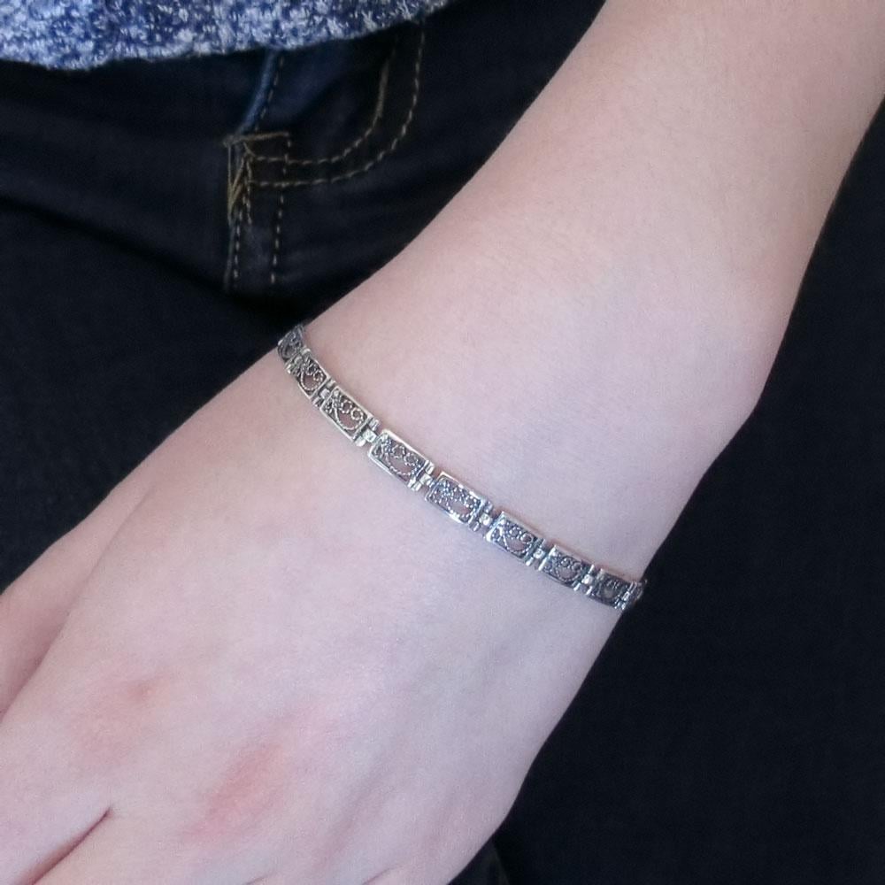 Серебряный браслет Узор (1164330164) - фото 4