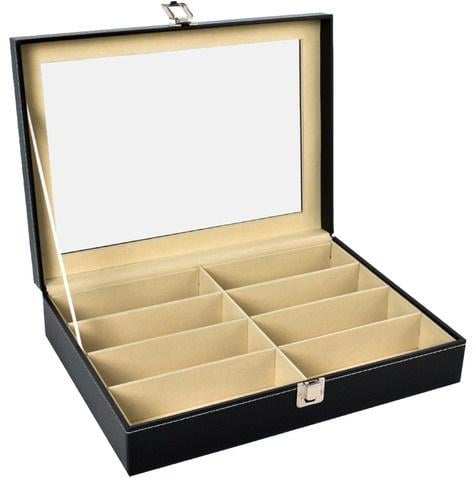 Скринька-органайзер для зберігання окулярів 8 відділень Чорний