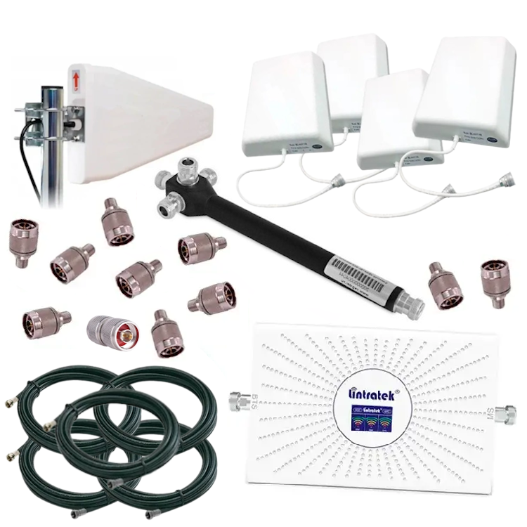 Комплект підсилювачу зв'язку Lintratek AA-23F-GDW та всечастотна направлена антена/внутрішні антени 4 шт. 70 дБ (30567864)