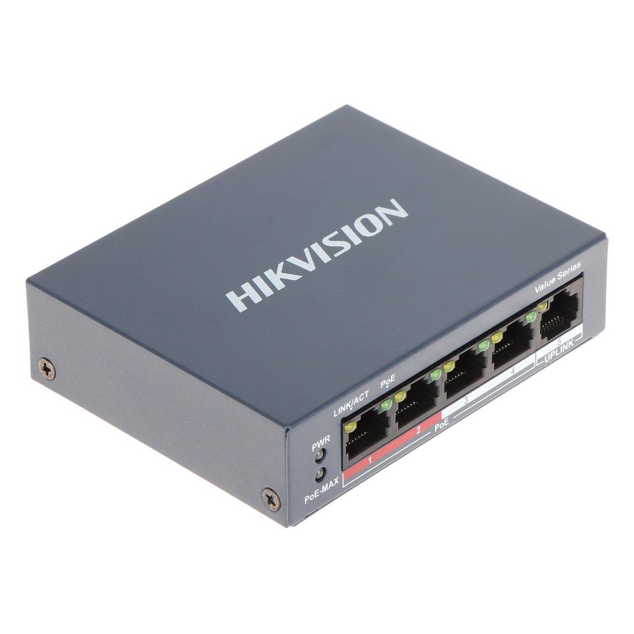 POE коммутатор Hikvision DS-3E0105P-E/M(B) (1540637456) - фото 4