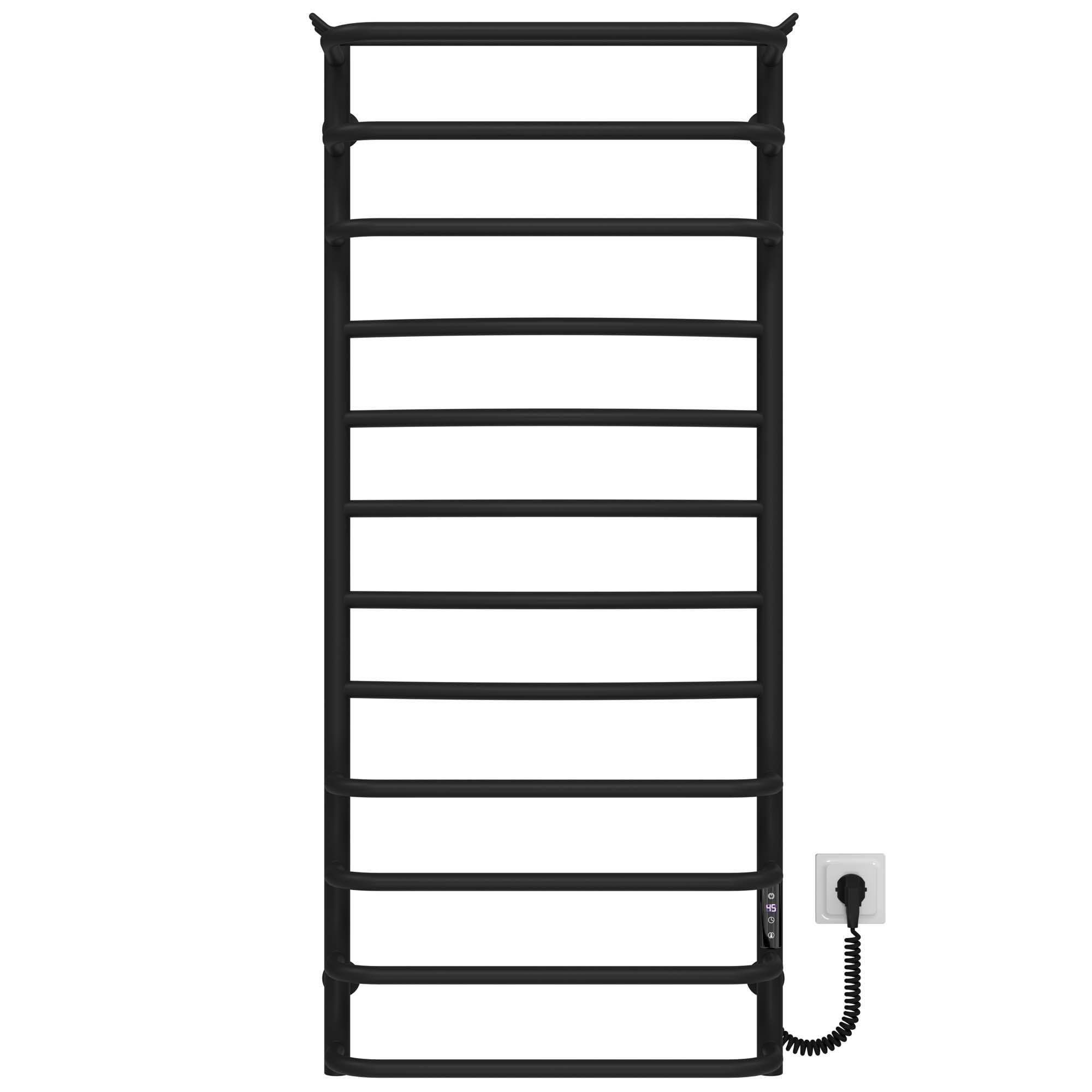 Полотенцесушитель электрический Deffi Юность П12 JD03 правое подключение нержавеющая сталь 500x1200 мм Черный (C.YU.120.50.12.EBR1)