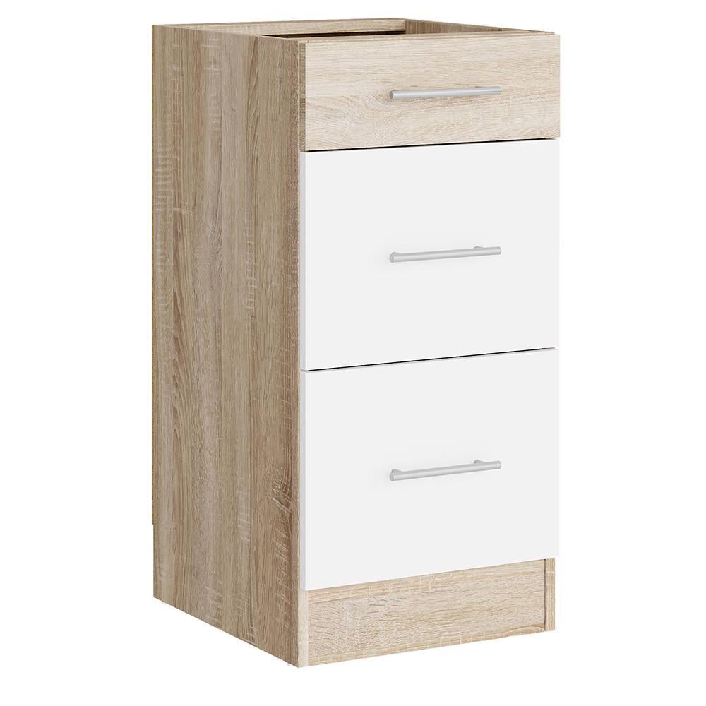 Модуль кухонный на 3 ящика Еверест Эко 400 без столешницы 40х46х82 см Дуб сонома/Нимфея альба (DTM-071046)