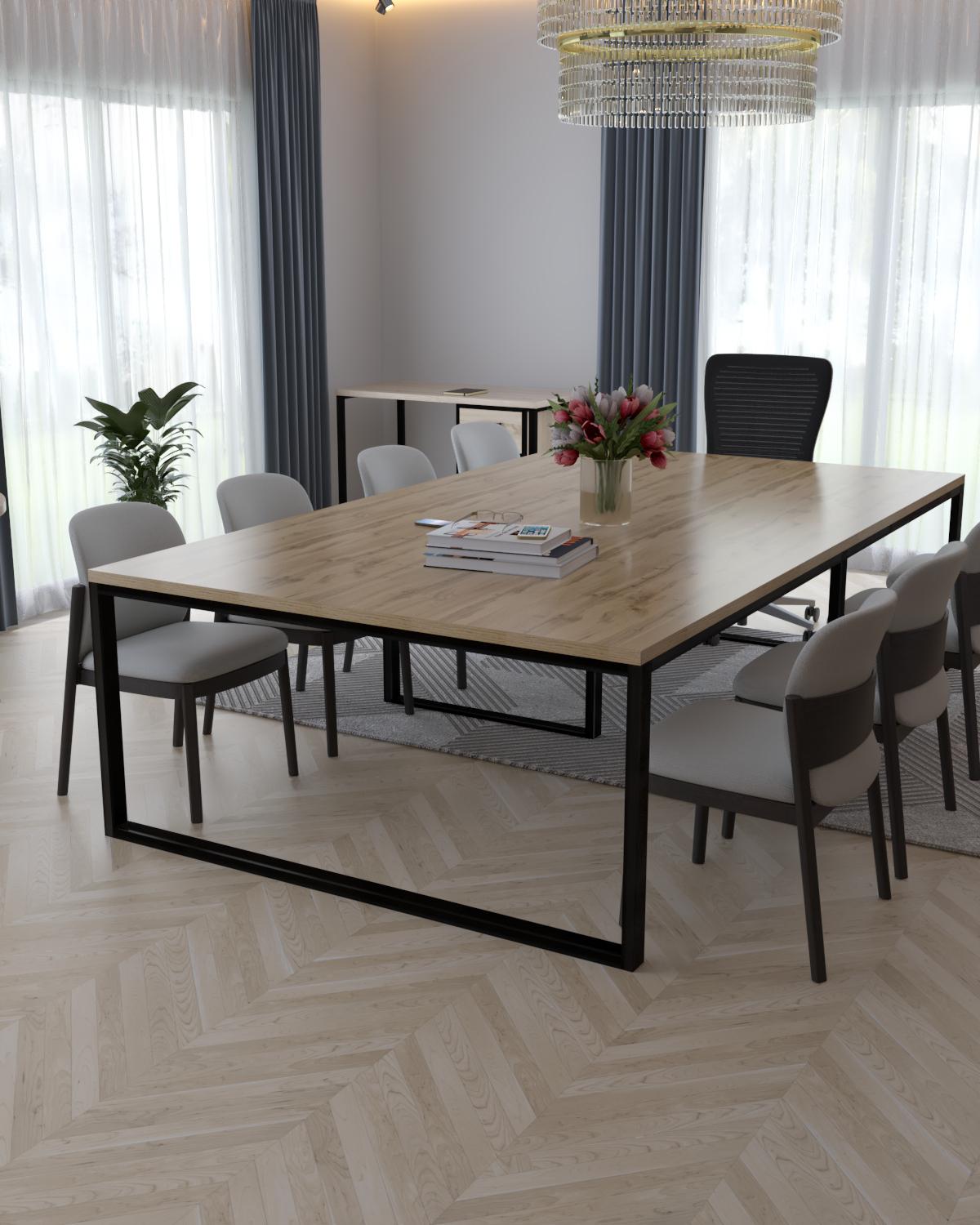 Конференц-стол EcoLoft Форум DSP-1357-1 в стиле лофт Дуб Аппалачи (DSP-1357-1)