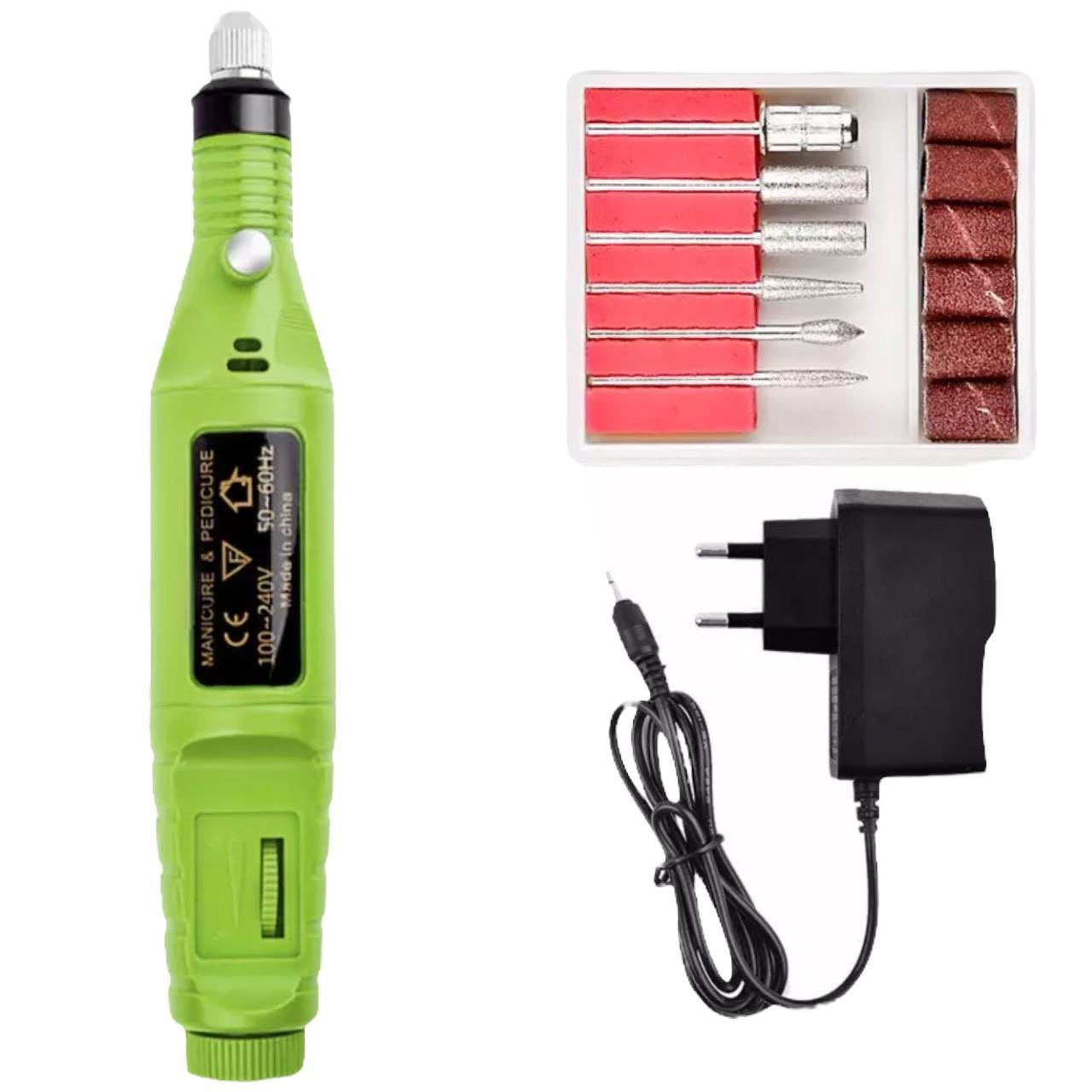 Фрезер-ручка мини для аппаратного маникюра 13000 об/мин 9 Вт Салатовый