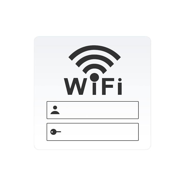 Зеркальная наклейка с надписью Wi-Fi и полями название сети/пароль 10х10 см Серебристый (3000003701)