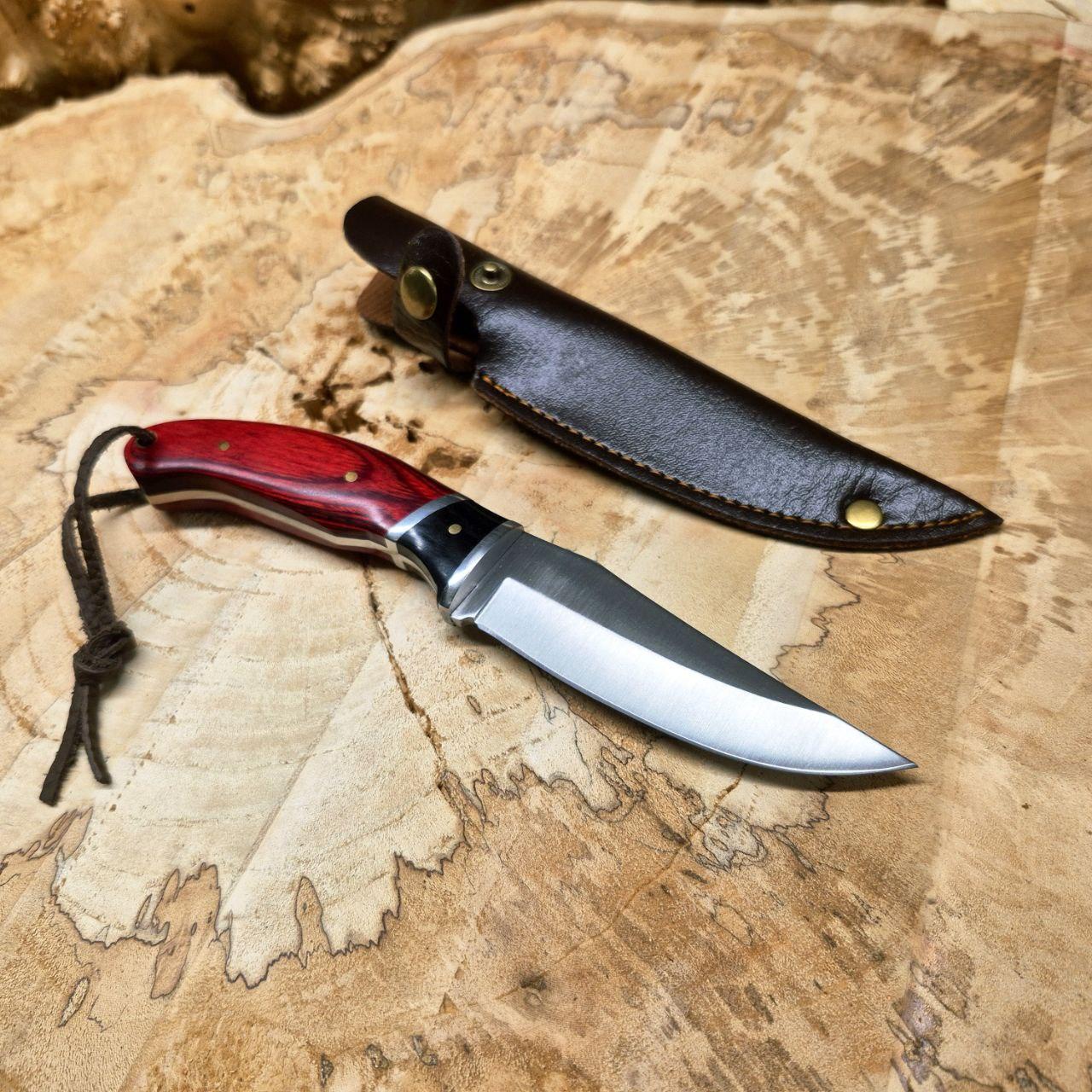 Нож унивесальный нержавеющая сталь деревяная ручка с чехлом 18,5 см