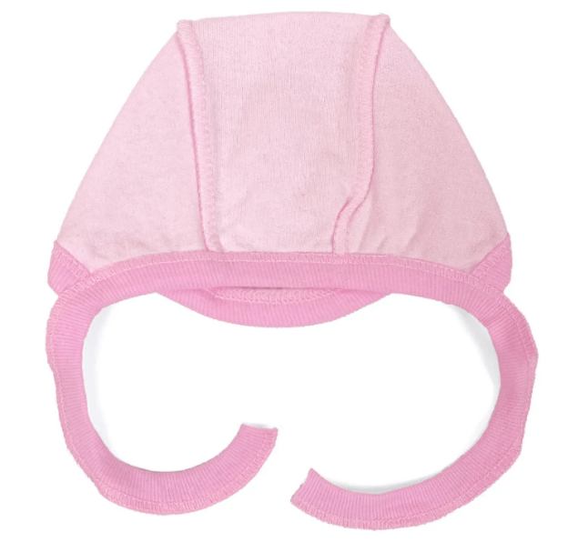 Шапочка-чепчик RoyalBaby №12 с завязками 0-3 мес. Розовый (386-211)
