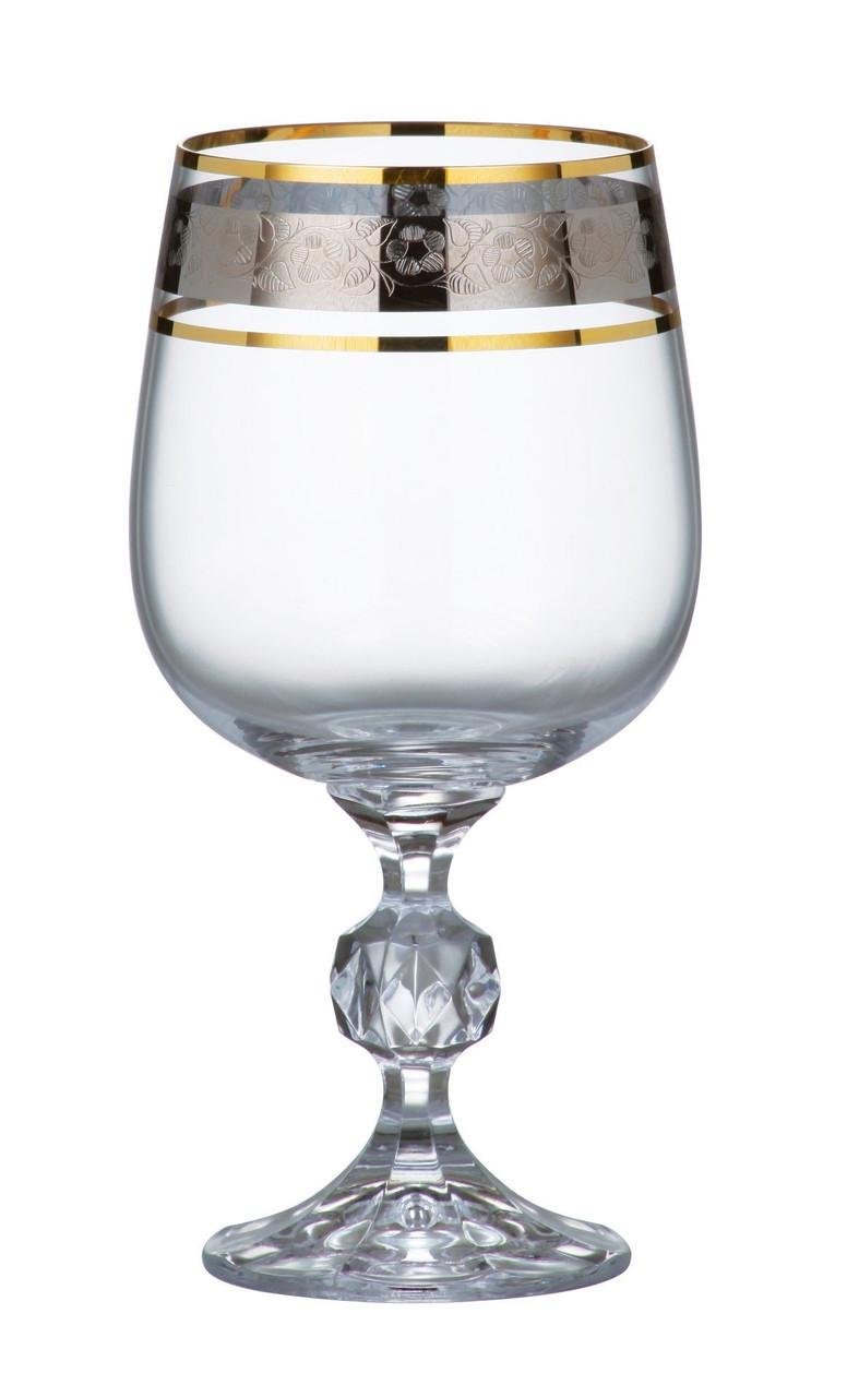 Набір келихів для вина Bohemia Claudia 230 мл 6 шт. з золотим обідком (11439915)