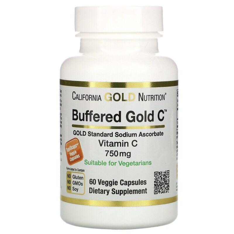 Витамин С California Gold Nutrition Buffered Vitamin C Capsules 750 mg 60 veggie capsules