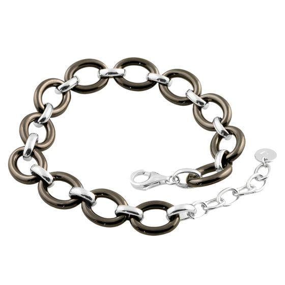 Браслет серебряный на руку с керамикой