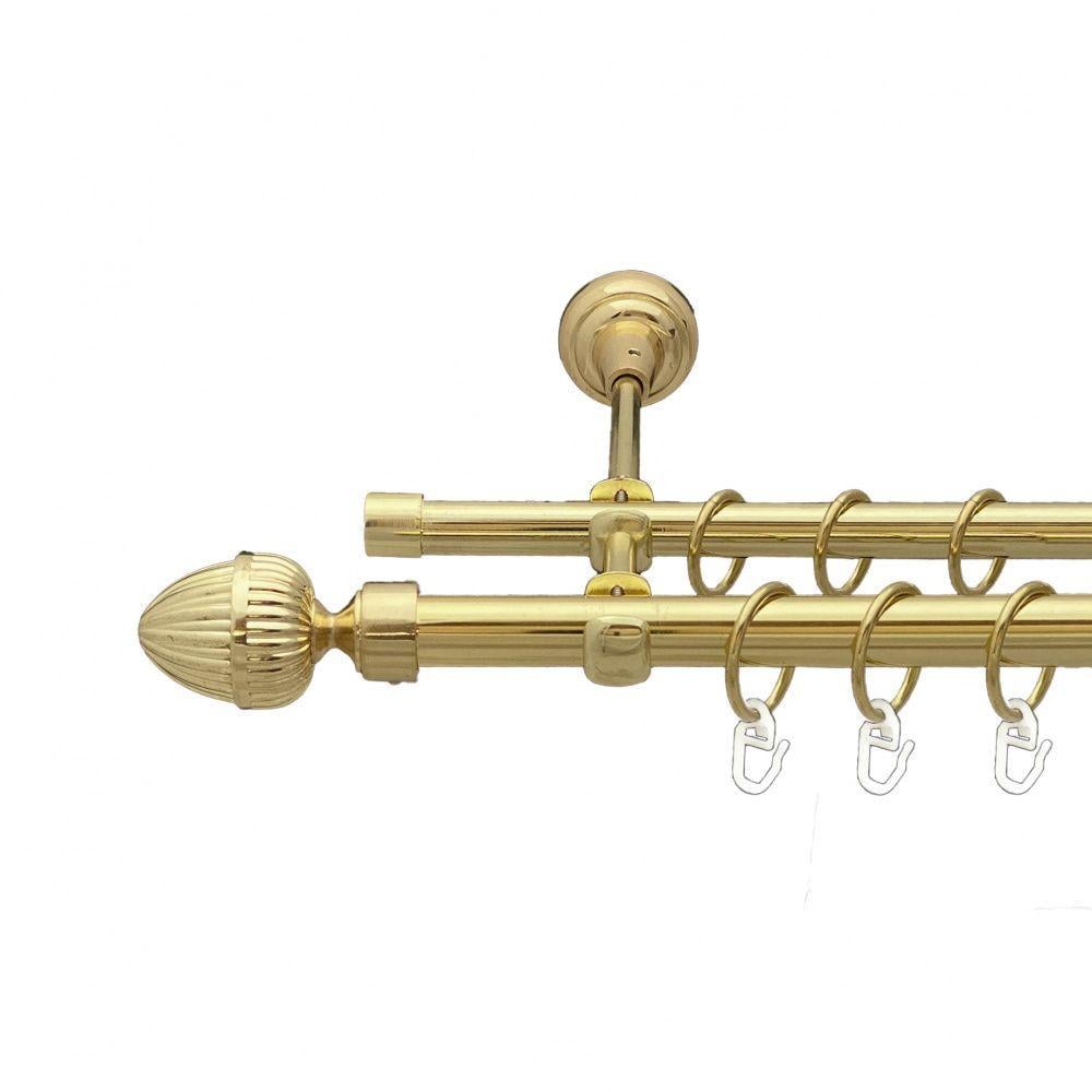 Карниз Orvit Одеон двухрядный гладкий 19/16 мм 300 см Золотой (00-00013029)