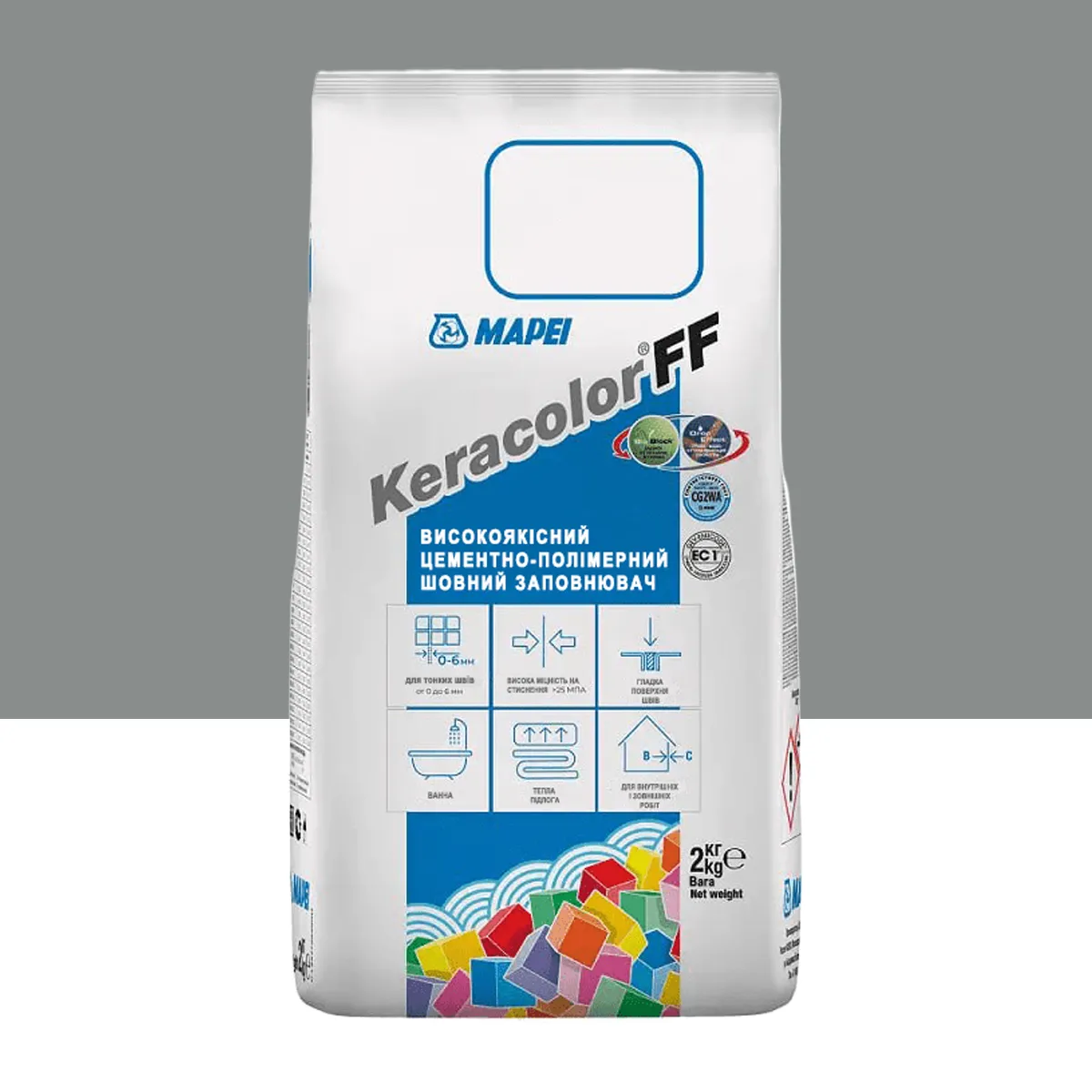 Фуга цементная для швов Mapei Keracolor FF 111 2 кг Серый (000018569)