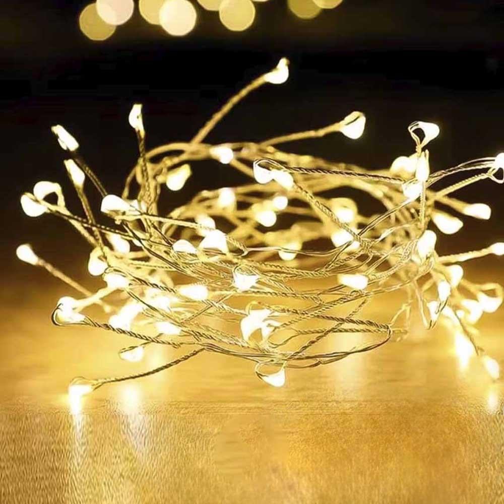 Гирлянда светодиодная роса Фейерверк 10 м от USB и сети 220V с пультом 500 LED 8 режимов IP44 Теплый белый - фото 11 Гирлянда светодиодная роса Фейерверк 10 м от USB и сети 220V с пультом 500 LED 8 режимов IP44 Теплый белый - фото 11