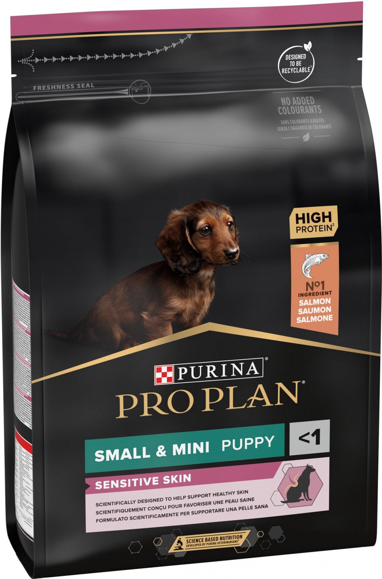 Сухий корм для цуценят маленьких порід з чутливою шкірою Purina Pro Plan Small&Mini Puppy Sensitive з лососем 3 кг (7613035123809) - фото 3